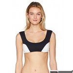 PilyQ Women's Black White Ribbed Retro Halter Bikini Top Swimsuit Luna B079NZ9595